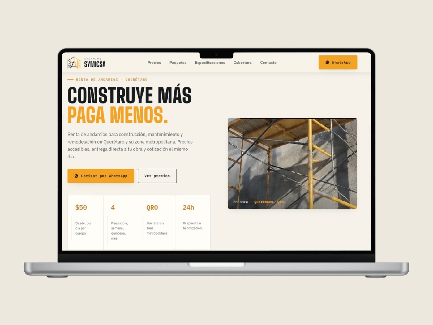 Sitio web de Andamios Symicsa