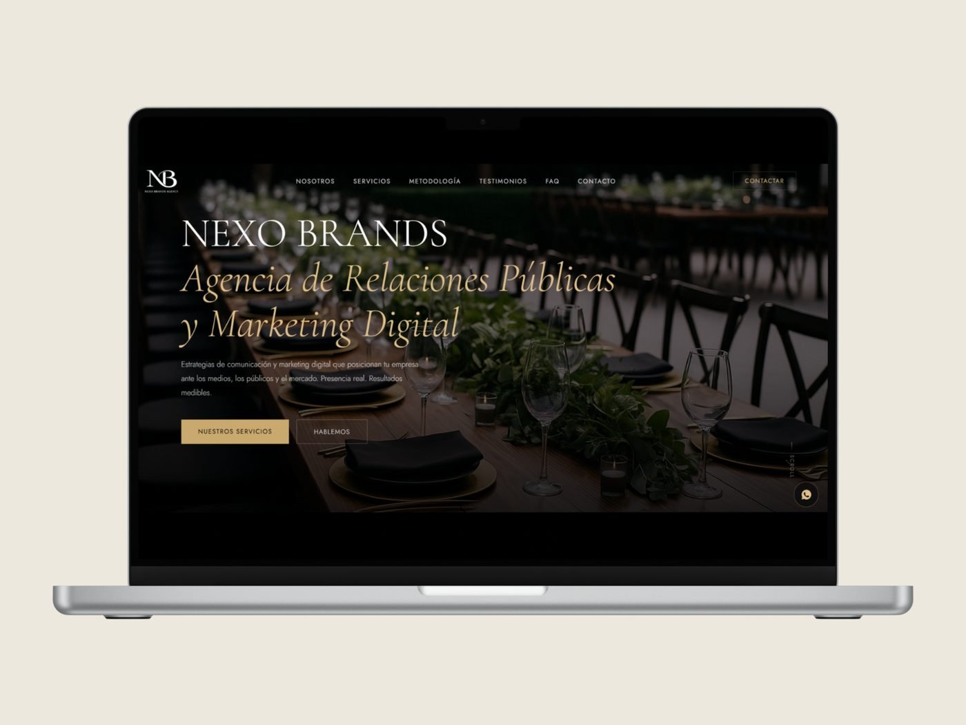 Sitio web de Nexo Brands Agency